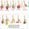 Fruit Theme Alloy Enamel Pendant Decorations HJEW-CA0001-44-2