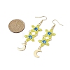 Star Glass Seed Beaded Dangle Earrings for Women EJEW-MZ00206-03-3