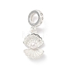 925 Sterling Silver Pave Clear Cubic Zirconia European Dangle Charms STER-G049-02S-1