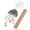 Glass & Braided Nylon Christmas Tree Pendant Decoration HJEW-TA00491-4