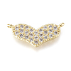 Brass Micro Pave Cubic Zirconia Links Connectors KK-D159-10G-1