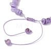 Adjustable Natural Freshwater Shell & Dyed Synthetic Turquoise Beads Braided Bead Bracelets for Women BJEW-JB13105-5