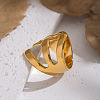 Irregular 304 Stainless Steel Cuff Open Rings for Women WV0171-3