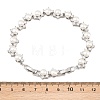 Platinum Tone Brass Micro Pave Cubic Zirconia & Plastic Pearl Tennis Bracelets BJEW-B160-16P-6