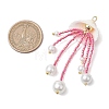 Glass Seed Beaded Jellyfish Pendants PALLOY-MZ00571-02-2