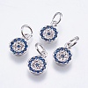 Brass Micro Pave Cubic Zirconia Charms RB-I077-26-RS-2