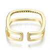 Brass Micro Pave Cubic Zirconia Cuff Rings RJEW-S045-55D-G-NR-3