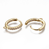 Brass Huggie Hoop Earring Findings ZIRC-F103-03-G-2