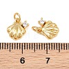 Brass Micro Pave Clear Cubic Zirconia Charms KK-Q085-02B-G-3