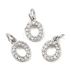 Brass Micro Pave Grade AAA Cubic Zirconia Charms ZIRC-P067-11P-O-NR-1