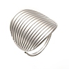 Oval 304 Stainless Steel Cuff Rings for Women RJEW-G339-01P-2