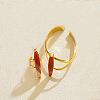 Bohemian Style Horse Eye Natural Agate & Metal Cuff Bangle & Ring Set for Women Party and Evening Wear ZI1822-6-1