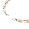 Cuboid Glass Bead Link Chain Bracelet Making AJEW-JB01151-07-2