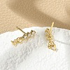 Brass Micro Pave Clear Cubic Zirconia Stud Earrings EJEW-R016-26G-01-3