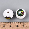 Christmas Printed Opaque Acrylic Round Beads OACR-T029-08E-4
