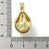 Rack Plating Brass Micro Pave Clear Cubic Zirconia Pendants KK-E114-02G-01-3