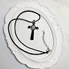 Vintage Religion Alloy Enamel Black Saint Benedict Medal Crucifix Cross Pendant Necklaces for Men Women ZV6035-6