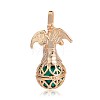 Golden Plated Brass Hollow Round Cage Pendants KK-J249-07G-3