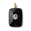 Natural Obsidian Faceted Pendants G-B186-01G-07-1