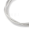 304 Stainless Steel Multi Layered Round Snake Chain Necklaces for Women NJEW-C055-03P-2