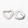 Tarnish Resistant 304 Stainless Steel Open Heart Charms STAS-F035-02-2