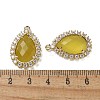 Natural Korean Jade Faceted Teardrop Pendants G-I375-01G-05-3