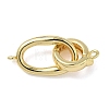 Oval Brass Fold Over Clasps KK-Z143-20G-1