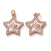 Brass Clear Cubic Zirconia Pendants KK-B028-05-B-2