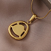 316 Surgical Stainless Steel with Dyed Synthetic Shell Triangle Pendant Necklaces for Women ZG7570-3