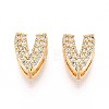 Brass Micro Pave Clear Cubic Zirconia Beads KK-T071-17G-V-1