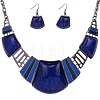 Trapezoid Alloy Resin Pendant Necklaces & Dangle Earrings Sets FS-WG8D8C4-01-3