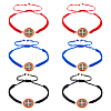 6Pcs 3 Colors Saint Benedict Medal Alloy Link Bracelets Set BJEW-FI0001-78-1