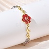 Brass Micro Pave Clear Cubic Zirconia Link Chain Bracelets for Women BJEW-C156-05GP-1