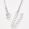 Brass Square Snake Chain Necklace Making MAK-T006-10A-P-2