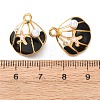 304 Stainless Steel Enamel with ABS Iimitation Pearl Pendants STAS-Z193-07G-01-3