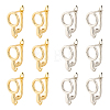 12Pcs 2 Colors Brass Hoop Earring Findings KK-BC0010-99-1