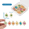 Craftdady 12Pcs 6 Colors Epoxy Resin Pendants RESI-CD0001-05-7