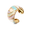 304 Stainless Steel Enamel Wide Cuff Open Rings for Women SA-K003-03D-G-2