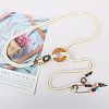 Bohemian Style Alloy Resin Ring Cotton Cord Chain Belts with Wood Beads Tassel FS-WGA5F60-01-4