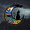 Moon with Cat Window Suncatchers PW-WG7D0D8-01-1