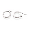 304 Stainless Steel Hoop Earrings EJEW-T048-25A-P-2