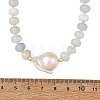 Natural Banded Agate Bead Necklaces NJEW-JN06631-4
