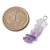 Gradient Color Natural Quartz Crystal & Natural Lavender Amethyst & Natural Blue Lace Agate Chip Beaded Pendants PALLOY-JF02790-03-2