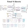 Gorgecraft 9Pcs 9 Style Laser Eye Tattoo Stickers MRMJ-GF0001-40-2