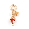 Brass Enamel European Dangle Charms KK-CBA6818-14G-1