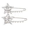 Textured Starfish 304 Stainless Steel Safety Pins Brooch Findings SA-CBA098D-16G-P05-1