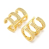 Brass Micro Pave Cubic Zirconia Cuff Earrings EJEW-C104-150G-2