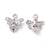 Brass Micro Pave Clear Cubic Zirconia Charms KK-G418-11P-2
