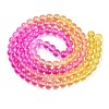 Baking Painted Transparent Glass Beads X-DGLA-M001-8mm-05-2