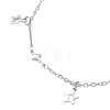 304 Stainless Steel Cross Link Chain Anklets AJEW-AN00739-03-4